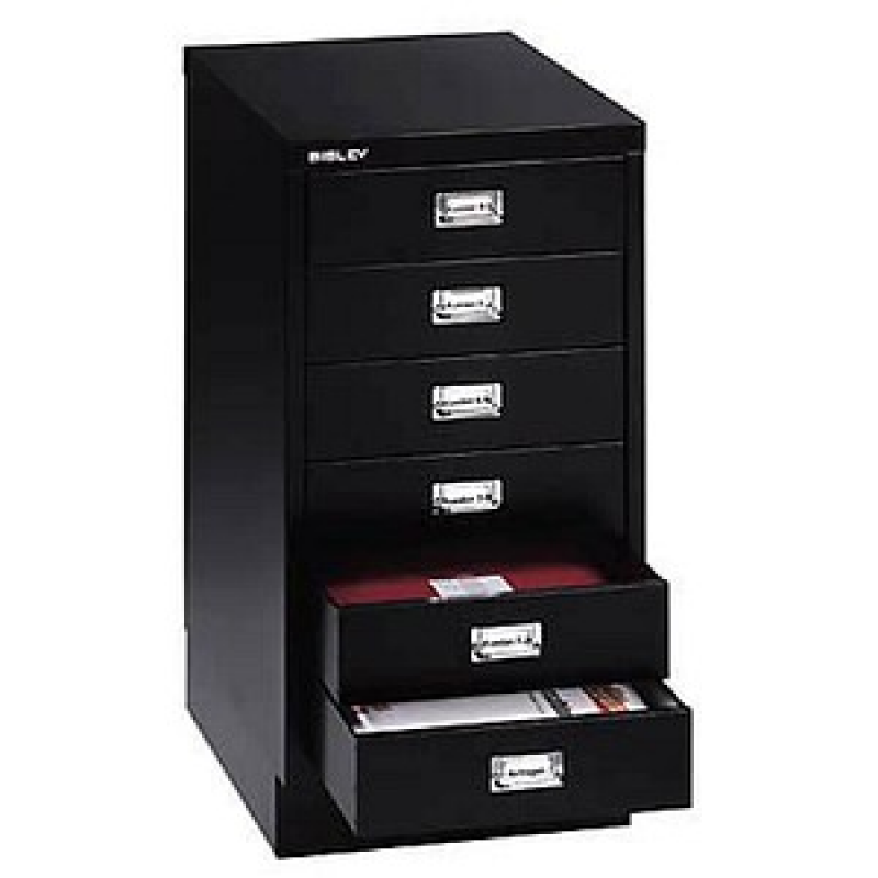BISLEY MultiDrawer™ L296S Schubladenschrank schwarz 6 Schubladen 27,8 x 38,0 x 67,0 cm, 1 St. – Bild 1 von 4