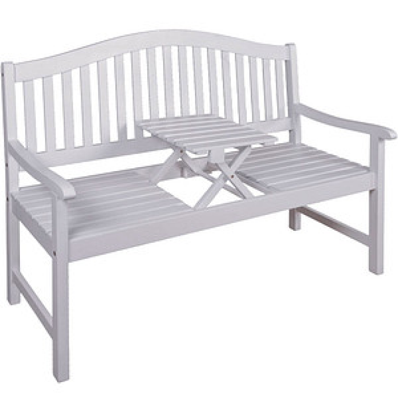 Garden Pleasure Gartenbank SINGAPUR 985074 weiß Holz 150,0 cm – Bild 1 von 5