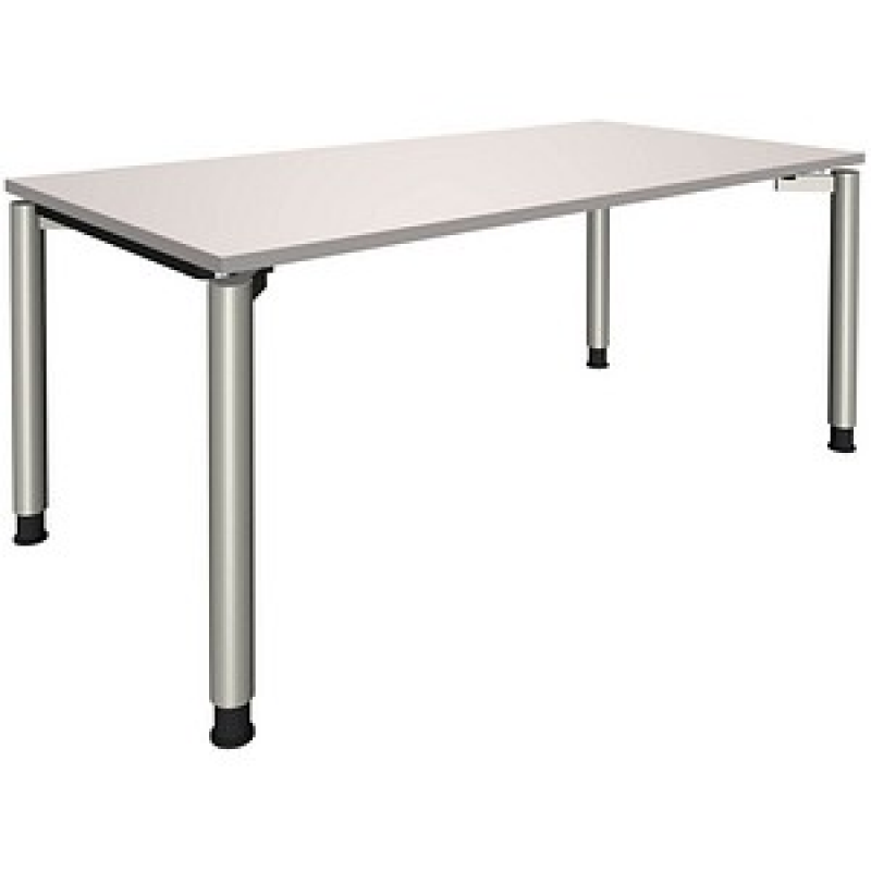 fm fastline höhenverstellbarer Schreibtisch lichtgrau rechteckig, 4-Fuß-Gestell silber 160,0 x 80,0 cm – Bild 1 von 2