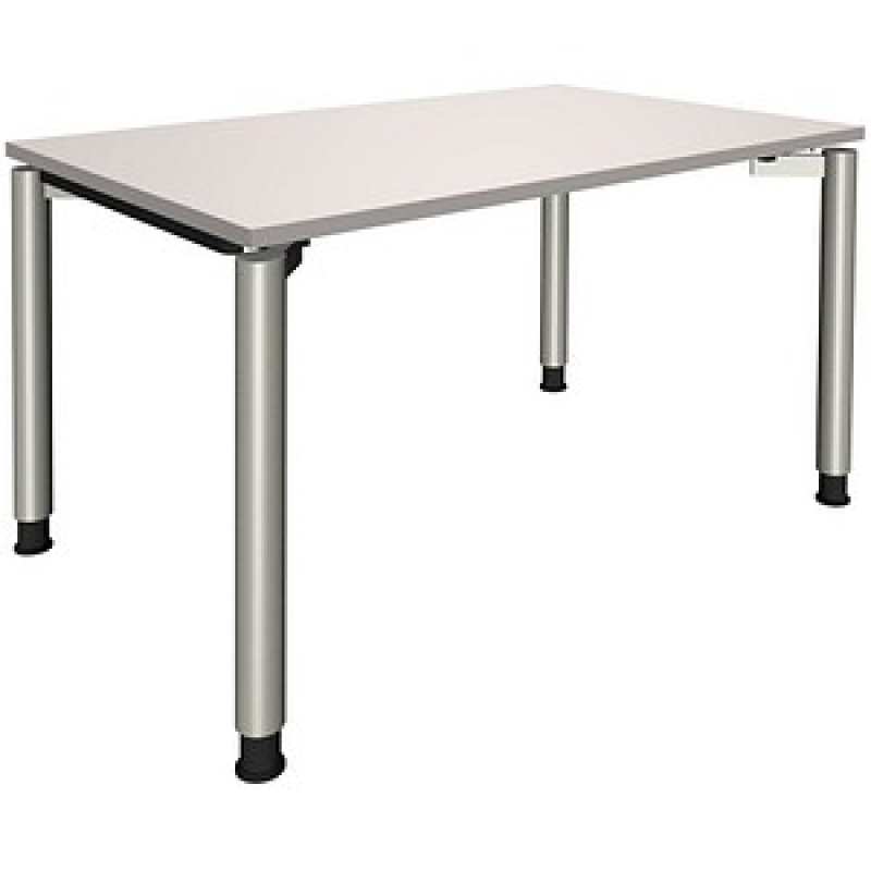 fm fastline höhenverstellbarer Schreibtisch lichtgrau rechteckig, 4-Fuß-Gestell silber 120,0 x 80,0 cm – Bild 1 von 2