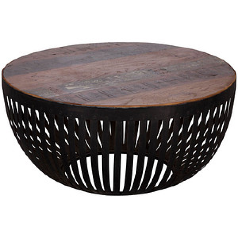 WOHNLING Couchtisch rund Massivholz mango 70,0 x 70,0 x 33,0 cm, 1 St. – Bild 1 von 6