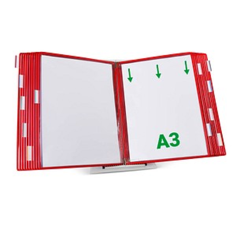 tarifold Sichttafelsystem 433203 DIN A3 rot mit 20 St. Sichttafeln, 1 St.