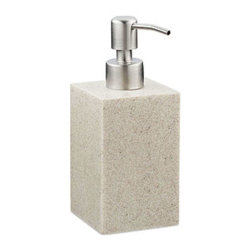 relaxdays Seifenspender 10031062_778 beige Polyresin 300,0 ml, 1 St. – Bild 1 von 5