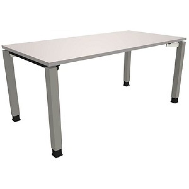 fm Sidney höhenverstellbarer Schreibtisch lichtgrau rechteckig, 4-Fuß-Gestell Quadratrohr silber 160,0 x 80,0 cm – Bild 1 von 2