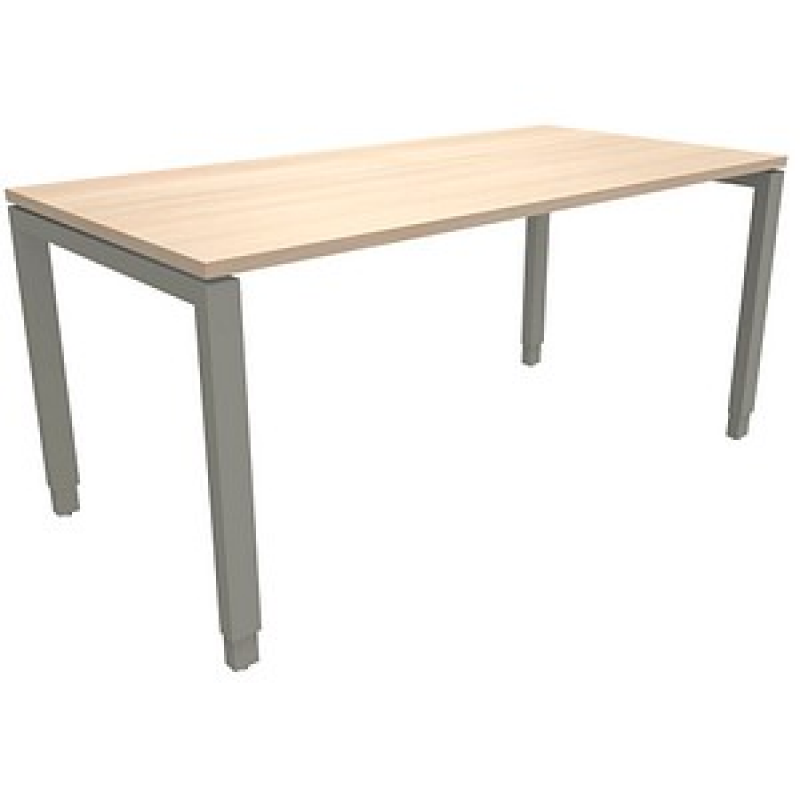 fm Sidney höhenverstellbarer Schreibtisch akazie rechteckig, 4-Fuß-Gestell Quadratrohr silber 160,0 x 80,0 cm – Bild 1 von 2