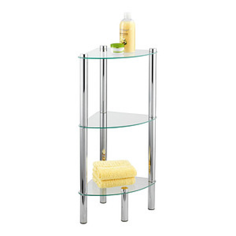 WENKO Badregal Yago silber 30,0 x 30,0 x 74,0 cm – Bild 1 von 3
