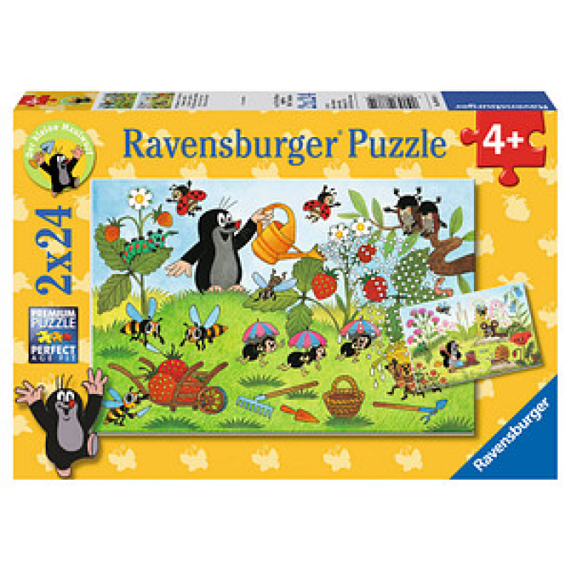 Ravensburger Der kleine Maulwurf Der Maulwurf im Garten Puzzle, 2 x 24 Teile