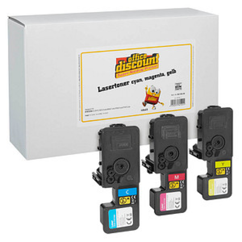 office discount cyan, magenta, gelb Toner kompatibel zu KYOCERA TK-5230C/M/Y, 3er-Set – Bild 1 von 3