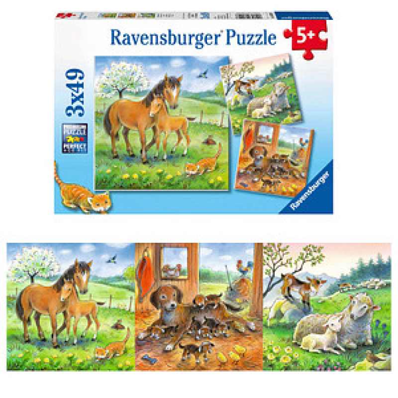 Ravensburger Kuschelzeit Puzzle, 3 x 49 Teile – Bild 1 von 5