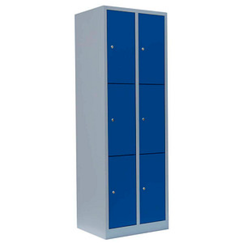 LÜLLMANN Schließfachschrank enzianblau, lichtgrau 520321, 6 Schließfächer 60,0 x 50,0 x 180,0 cm – Bild 1 von 11