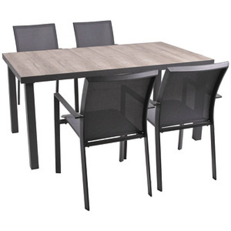 Garden Pleasure Sitzgruppe RANA anthrazit Kunststoff, Metall, 5-teilig – Bild 1 von 7