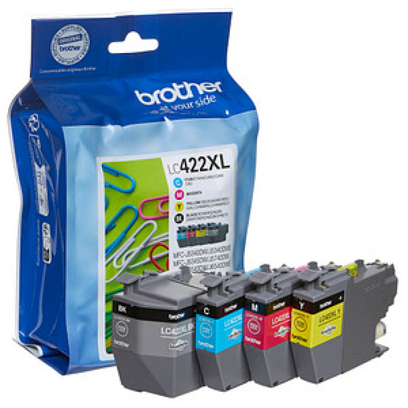 brother LC-422XLVAL schwarz, cyan, magenta, gelb Druckerpatronen, 4er-Set – Bild 1 von 3