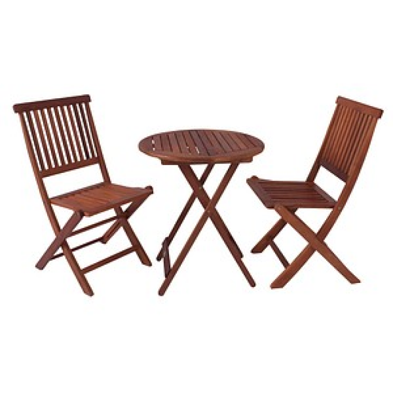 Garden Pleasure Sitzgruppe PRAG, braun Holz, 3-teilig