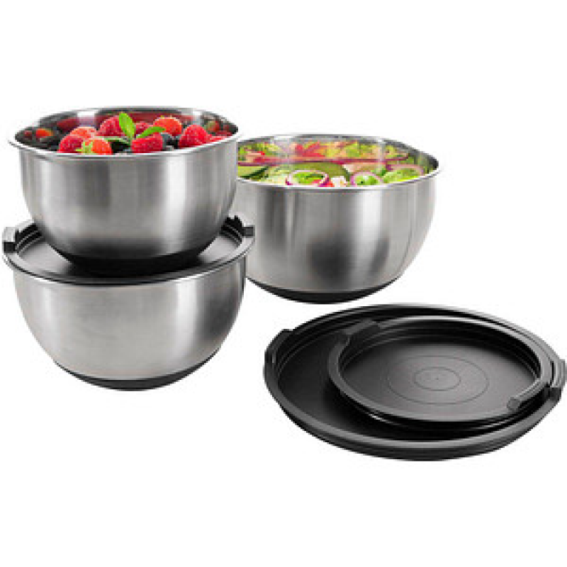 Genius Schüssel-Set Edelstahl, Set 6-tlg. schwarz, silber, 1 Set – Bild 1 von 3