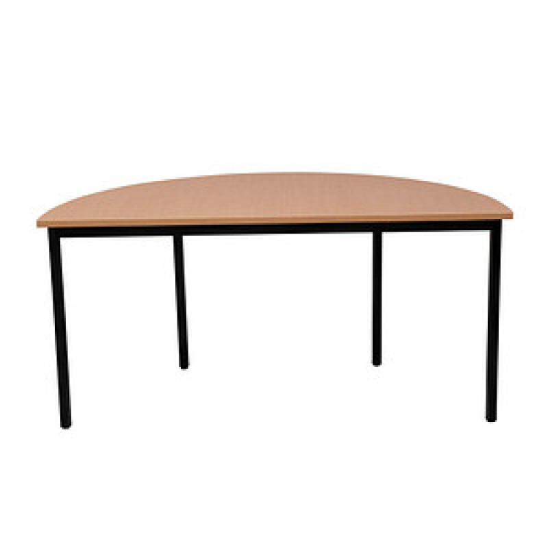 Gürkan Mehrzwecktisch buche halbrund, Vierkantrohr schwarz, 160,0 x 80,0 x 75,0 cm – Bild 1 von 6