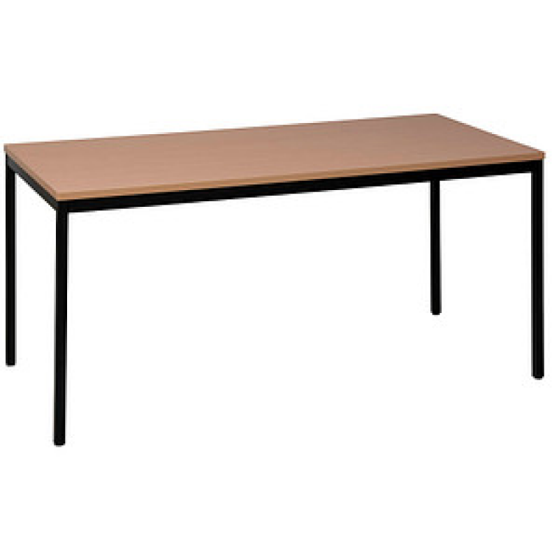 Gürkan Mehrzwecktisch buche rechteckig, Vierkantrohr schwarz, 120,0 x 80,0 x 75,0 cm – Bild 1 von 4