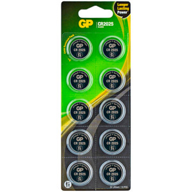 GP Knopfzellen CR2025 Lithium 3,0 V, 10 St. – Bild 1 von 10