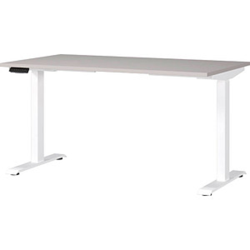 GERMANIA JET höhenverstellbarer Schreibtisch kaschmir rechteckig, T-Fuß-Gestell weiß 140,0 x 80,0 cm – Bild 1 von 6