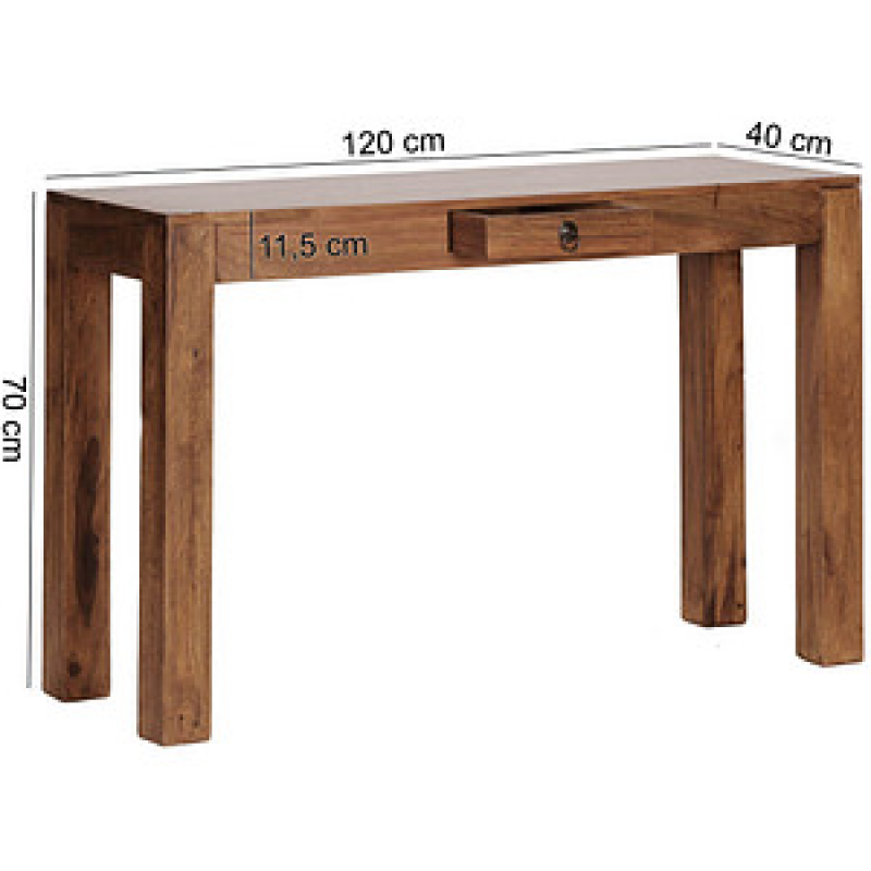 WOHNLING Schreibtisch braun rechteckig, 4-Fuß-Gestell braun 120,0 x 40,0 cm – Bild 1 von 6