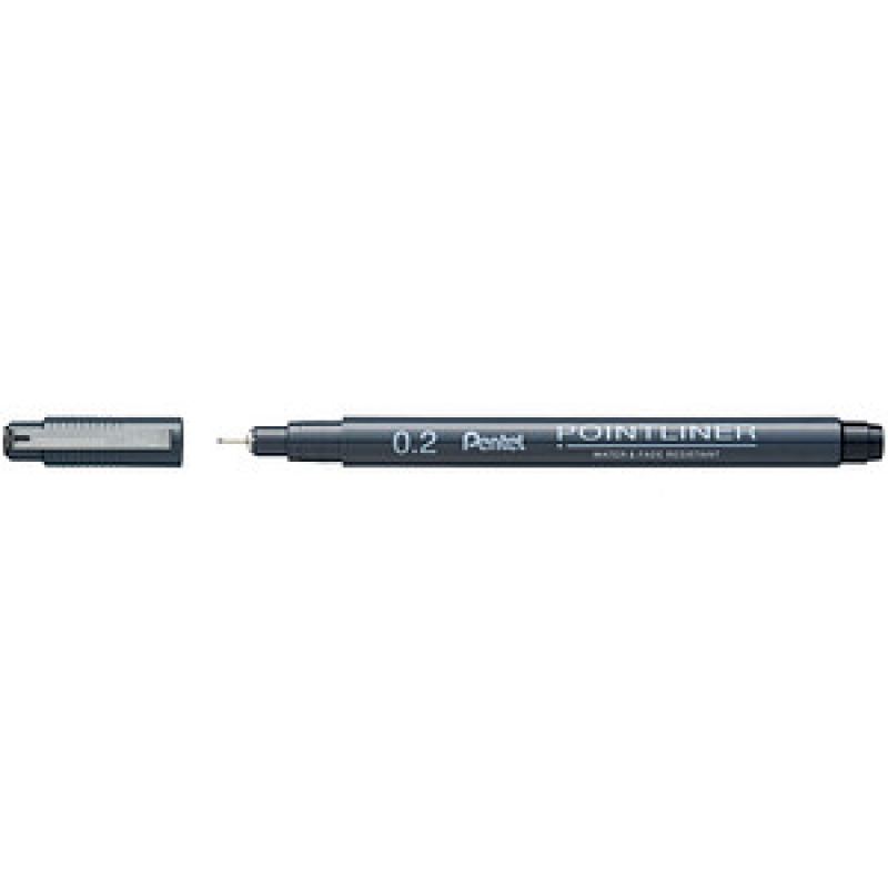 Pentel Pointliner Fineliner schwarz 0,2 mm, 1 St.