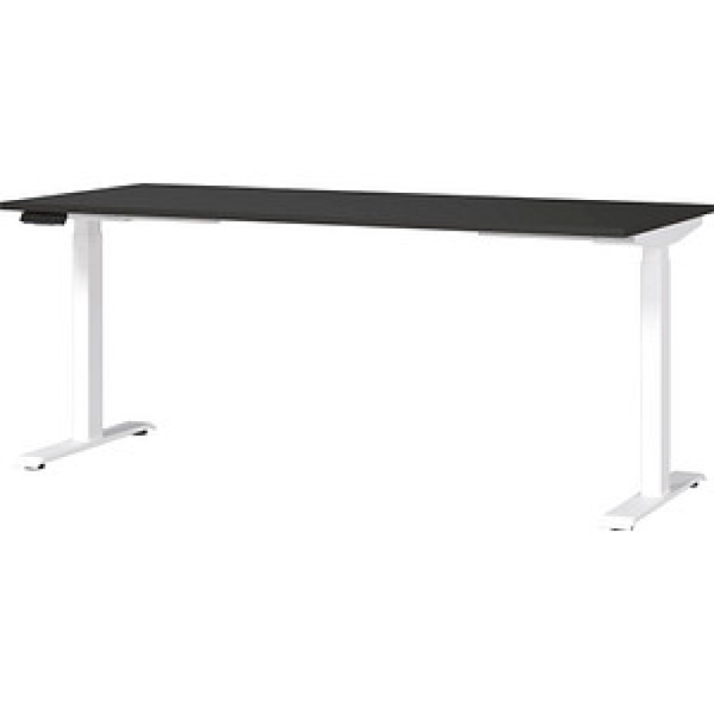 GERMANIA JET höhenverstellbarer Schreibtisch grafit rechteckig, T-Fuß-Gestell weiß 180,0 x 80,0 cm – Bild 1 von 6