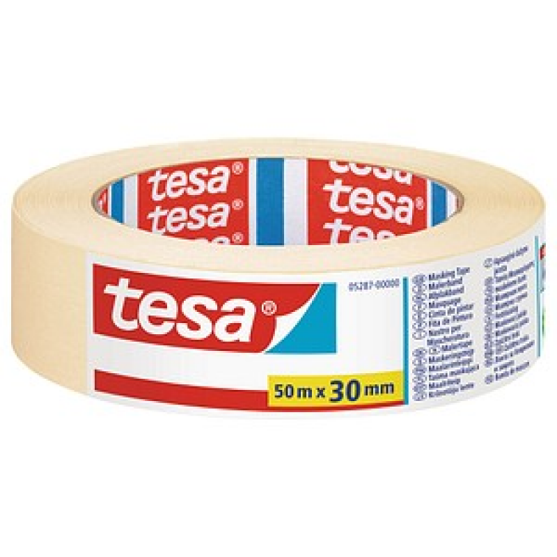 tesa ECONOMY Kreppband beige 30,0 mm x 50,0 m 1 Rolle – Bild 1 von 2