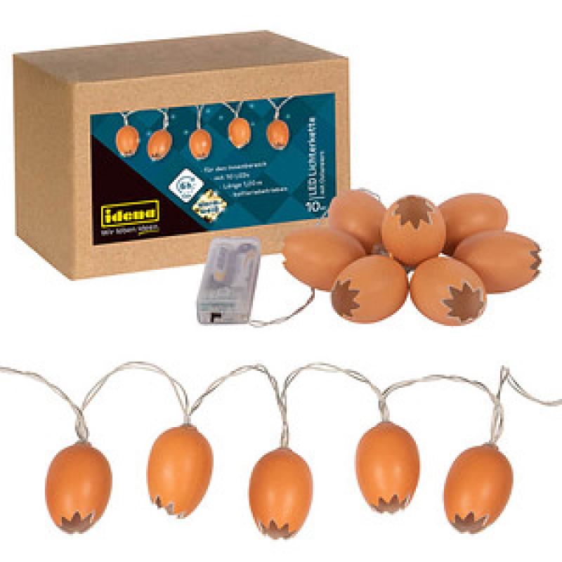 Idena 10er Ostereier LED Lichterkette braun 1,2 m, 1 St. – Bild 1 von 11