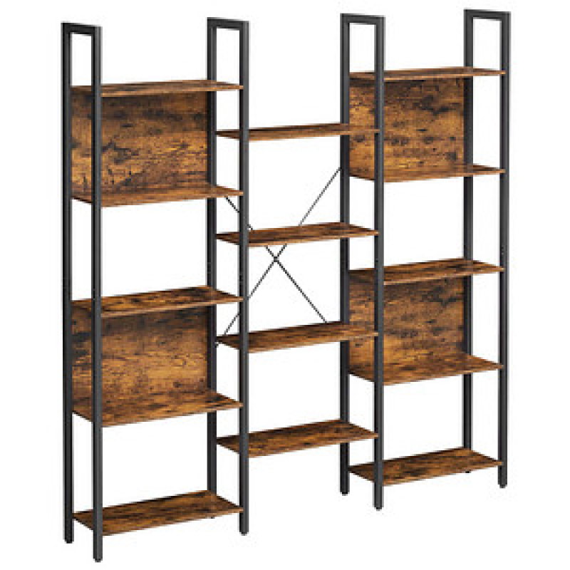 VASAGLE Bücherregal braun, schwarz 158,0 x 24,0 x 166,0 cm, 1 St. – Bild 1 von 11