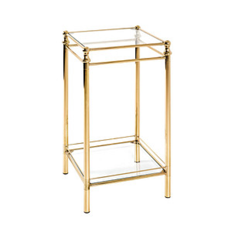 HAKU Möbel Beistelltisch rechteckig Glas gold 40,0 x 40,0 x 73,0 cm, 1 St.