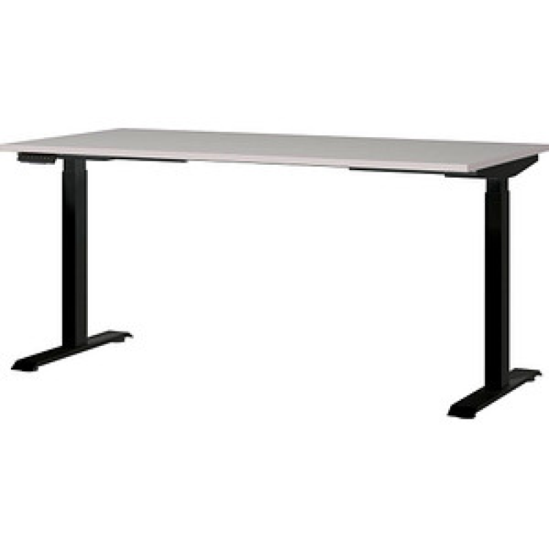 GERMANIA Lissabon höhenverstellbarer Schreibtisch kaschmir rechteckig, T-Fuß-Gestell schwarz 160,0 x 80,0 cm – Bild 1 von 7