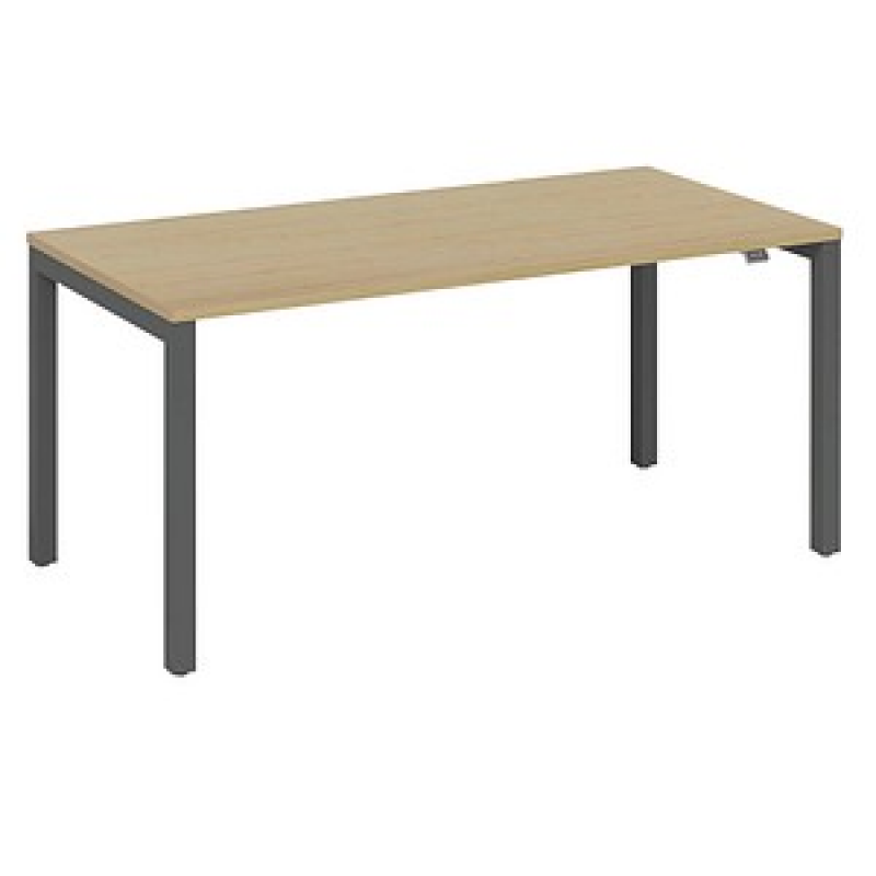 fm Catro Schreibtisch akazie, anthrazit metallic rechteckig, 4-Fuß-Gestell grau 180,0 x 80,0 cm – Bild 1 von 4