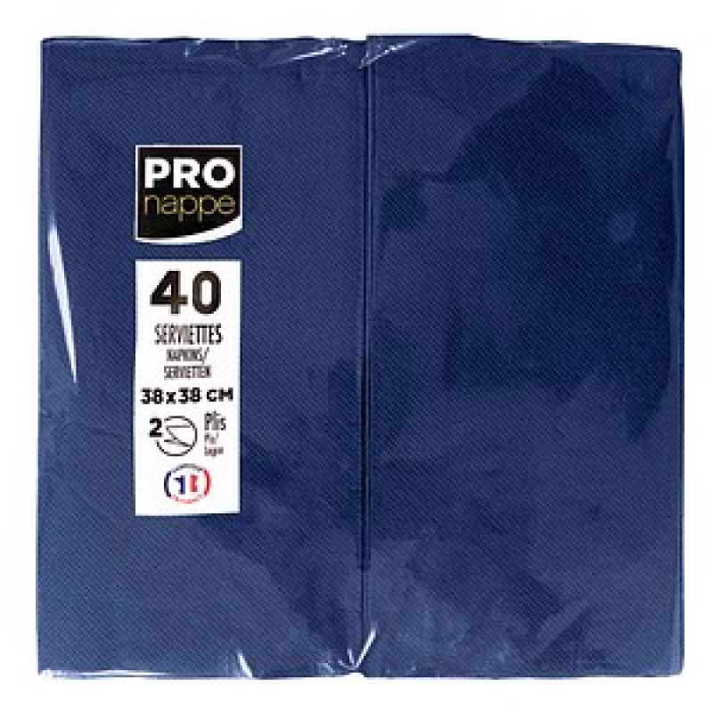 PROnappe Servietten marineblau 2-lagig 38,0 x 38,0 cm, 40 St. – Bild 1 von 4