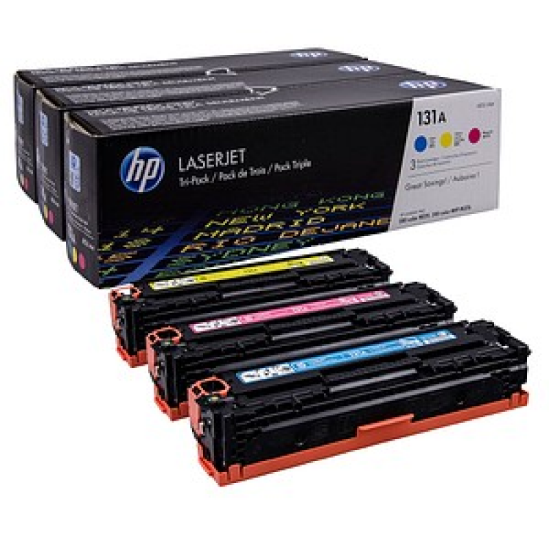 HP 131A (U0SL1AM) cyan, magenta, gelb Tonerkartuschen, 3er-Set – Bild 1 von 6