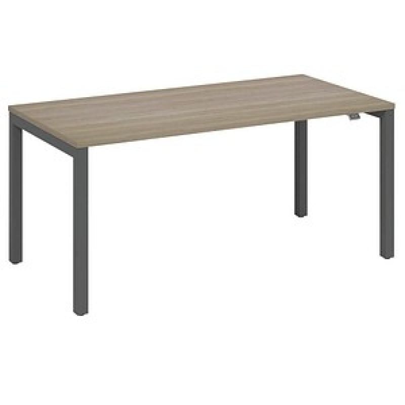 fm Catro Schreibtisch eiche, anthrazit metallic rechteckig, 4-Fuß-Gestell grau 140,0 x 80,0 cm – Bild 1 von 4