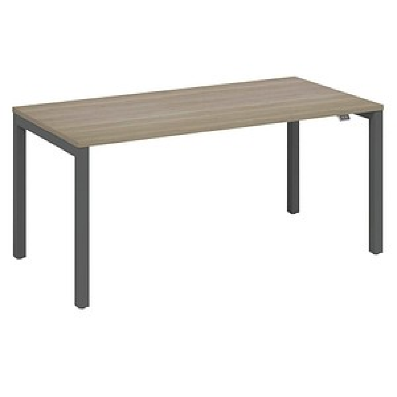fm Catro Schreibtisch eiche, anthrazit metallic rechteckig, 4-Fuß-Gestell grau 180,0 x 80,0 cm – Bild 1 von 4