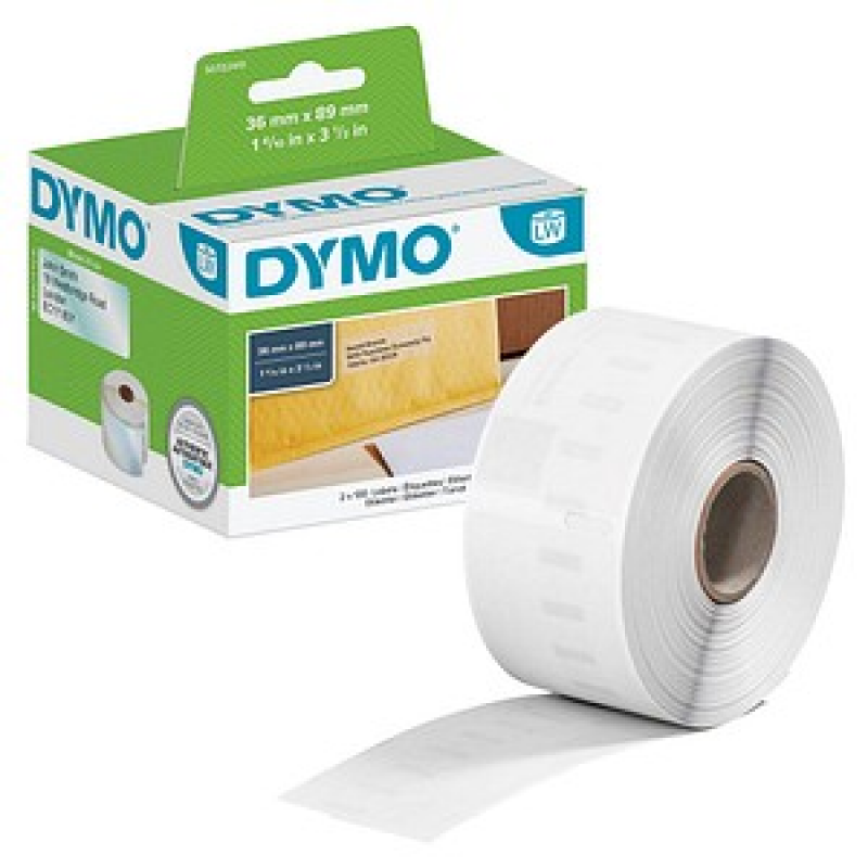 DYMO Etikettenrolle für Etikettendrucker S0722410 transparent, 36,0 x 89,0 mm, 1 x 260 Etiketten – Bild 1 von 3