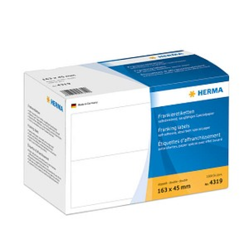 HERMA Frankieretiketten 4319 weiß 163,0 x 45,0 mm, 1.000 Etiketten – Bild 1 von 2