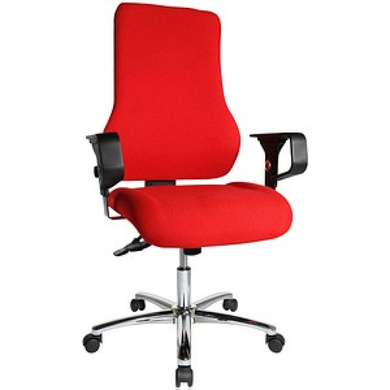 Topstar Bürostuhl Top Point Deluxe, TO29X G21 Stoff rot, Gestell chrom – Bild 1 von 5