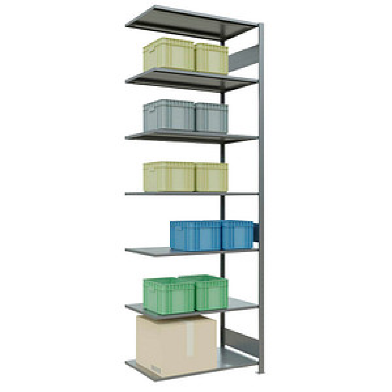 SCHULTE Anbau-Schwerlastregal MULTIplus 150 12767-LR silber 100,0 x 60,0 x 300,0 cm – Bild 1 von 8