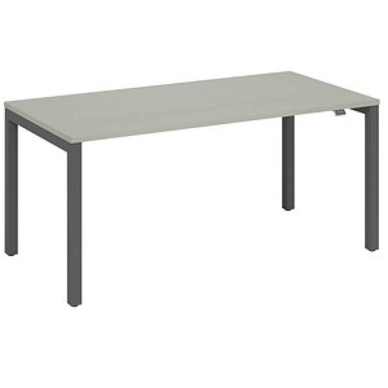 fm Catro Schreibtisch lichtgrau, anthrazit metallic rechteckig, 4-Fuß-Gestell grau 140,0 x 80,0 cm – Bild 1 von 4