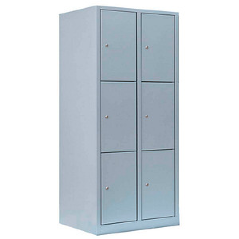 LÜLLMANN Schließfachschrank lichtgrau 523320, 6 Schließfächer 80,0 x 50,0 x 180,0 cm – Bild 1 von 5