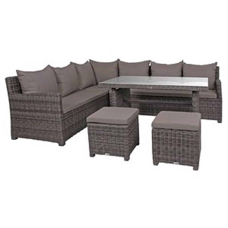Garden Pleasure Loungegruppe Oviedo grau Kunststoff, Metall, 6-teilig – Bild 1 von 3