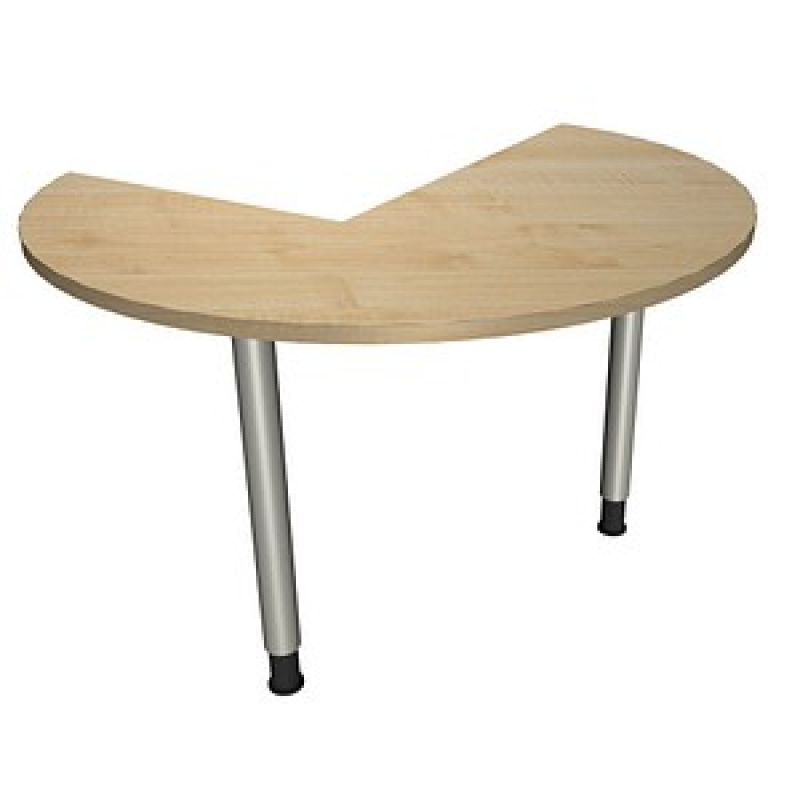 fm Konferenztisch fastline königsahorn rund, Rundrohr silber, 120,0 x 120,0 x 62,0 - 85,0 cm – Bild 1 von 3