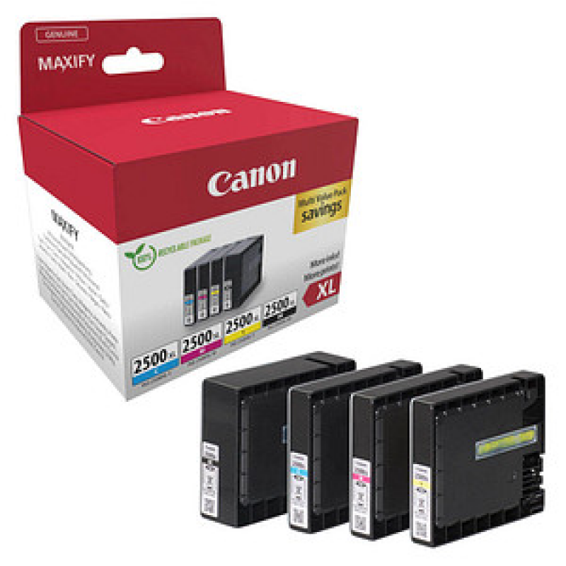 Canon PGI-2500 XL BK/C/M/Y schwarz, cyan, magenta, gelb Druckerpatronen, 4er-Set – Bild 1 von 4