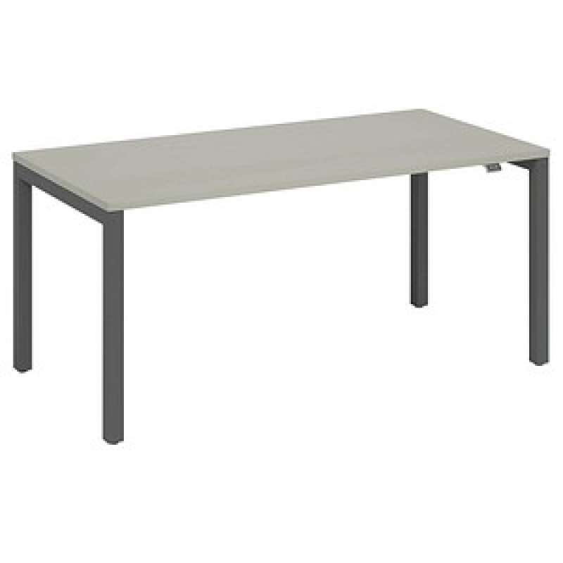 fm Catro Schreibtisch lichtgrau, anthrazit metallic rechteckig, 4-Fuß-Gestell grau 160,0 x 80,0 cm – Bild 1 von 4