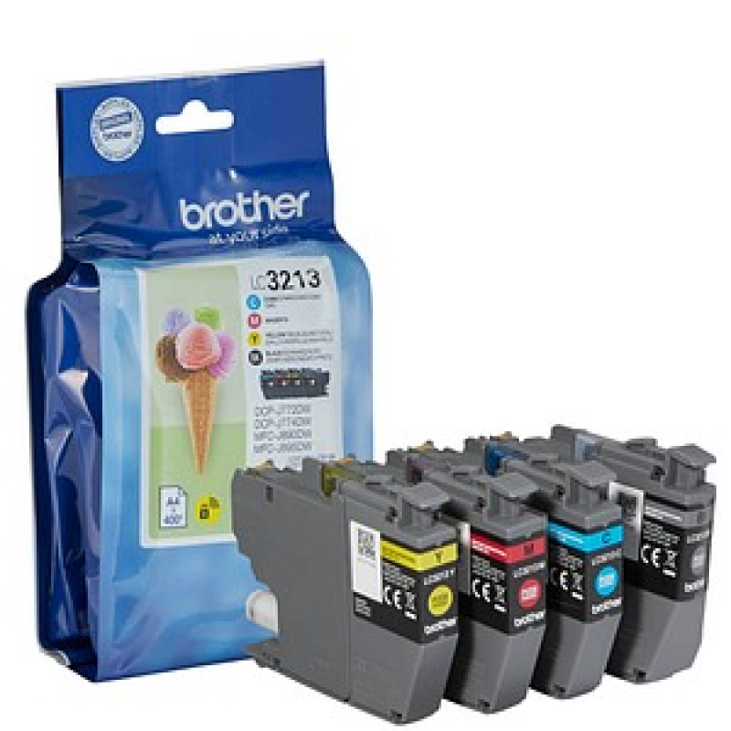 brother LC-3213VAL schwarz, cyan, magenta, gelb Druckerpatronen, 4er-Set – Bild 1 von 3