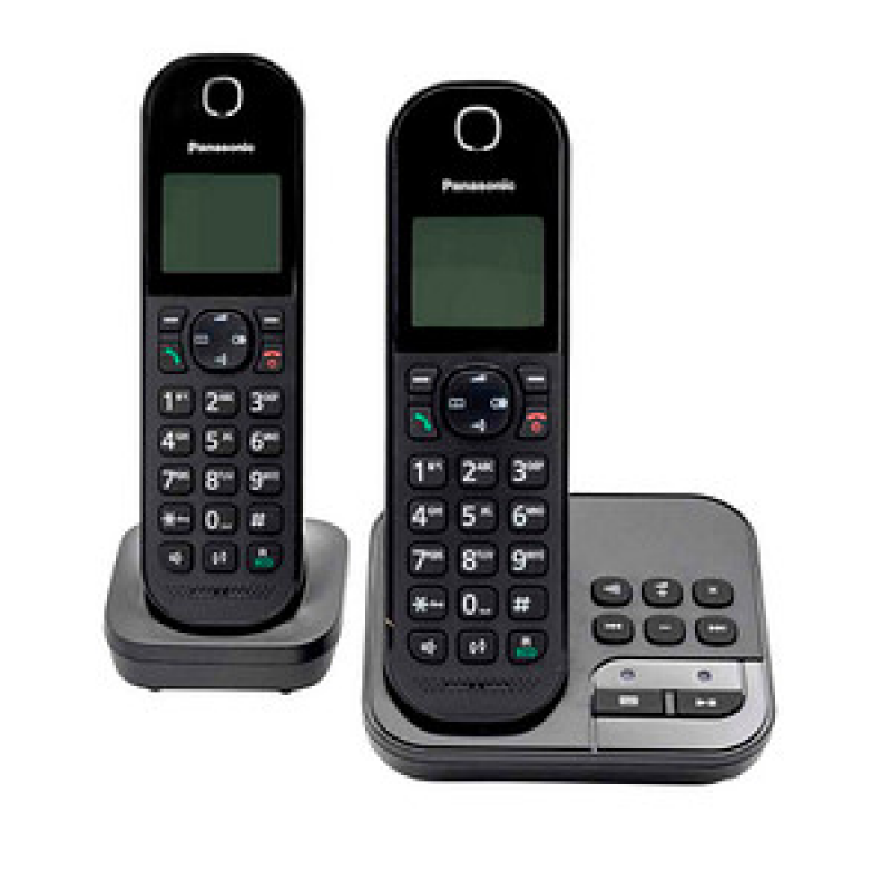 Panasonic KX-TGC422GB Duo Schnurloses Telefon-Set mit Anrufbeantworter schwarz – Bild 1 von 3