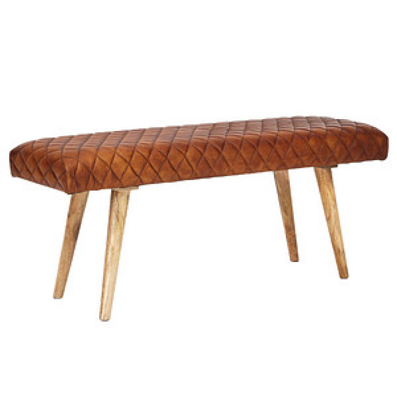 WOHNLING Sitzbank WL6.091 braun Leder 115,0 cm – Bild 1 von 5