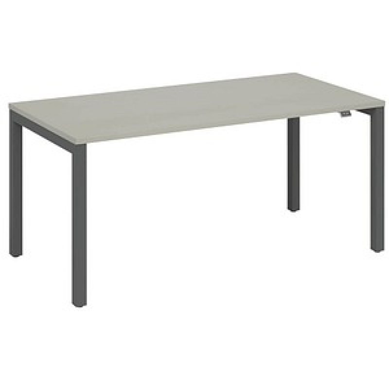 fm Catro Schreibtisch lichtgrau, anthrazit metallic rechteckig, 4-Fuß-Gestell grau 200,0 x 80,0 cm – Bild 1 von 4