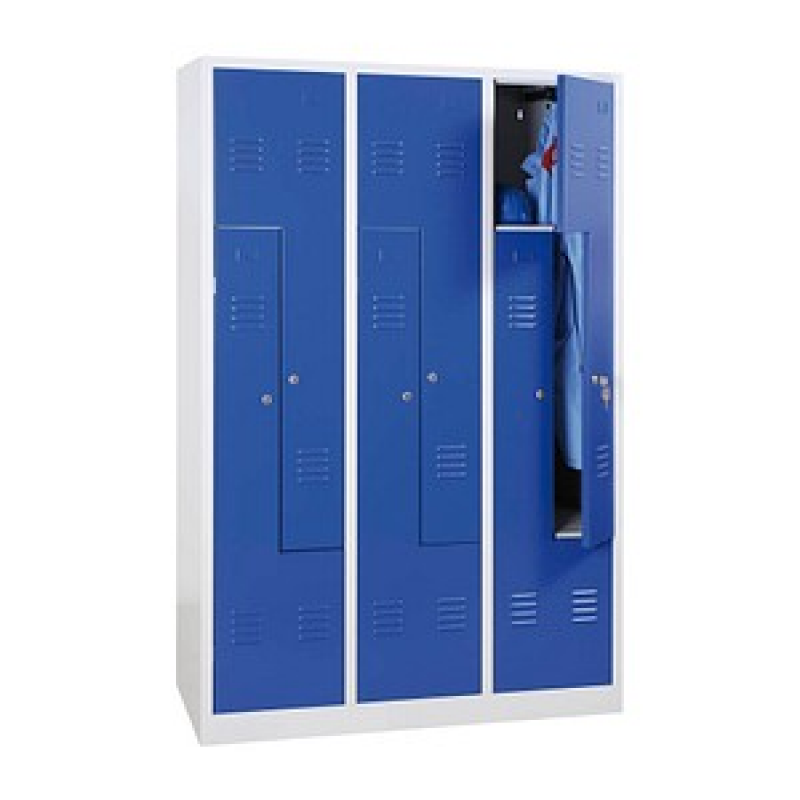 Gürkan Z-Spind lichtgrau, blau 106584, 6 Schließfächer 120,0 x 50,0 x 180,0 cm – Bild 1 von 5